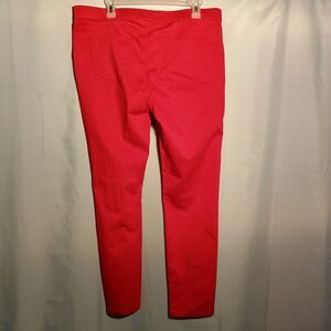 Women’s Pink Slim Fit Ankle Pants – Size L Stretch Pull-On Back Pocket Trousers